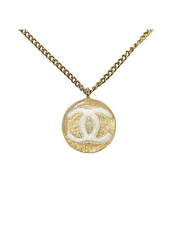 Chanel Chanel CHANEL 03A Coco Mark Round Necklace Metal g Plastic Gold (view 1)