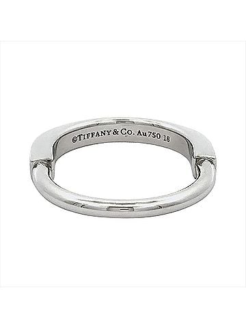 Tiffany & Co. Tiffany &amp; Co. Lock Small Ring, approximately 18KWG (5.1g), White Gold. (view 2)