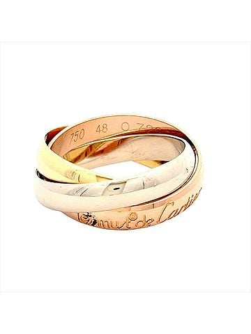 Cartier Cartier Trinity Ring, Size #48, 18K Yellow Gold (6.6g), Pink (18K White Gold), MM (mm), Three-Color Gold, Yellow, Pink, White, Women's. (view 2)