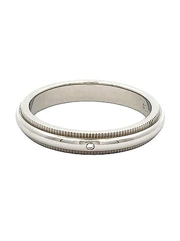 Tiffany & Co. Tiffany &amp; Co. Milgrain Ring with Diamond, Approx. 1mm, Pt950 Platinum, 5.7g, 3mm (view 2)