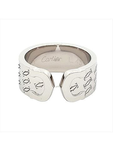 Cartier Cartier C2 Ring, Size #49, 18K White Gold, 11.2g, 2000 Christmas Limited Edition, Men's/Women's. (view 2)