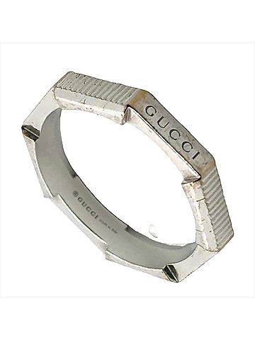 Gucci Gucci Link to Love Ring, Size #18, 18K White Gold, 5.6g, Logo, Women's. (view 1)