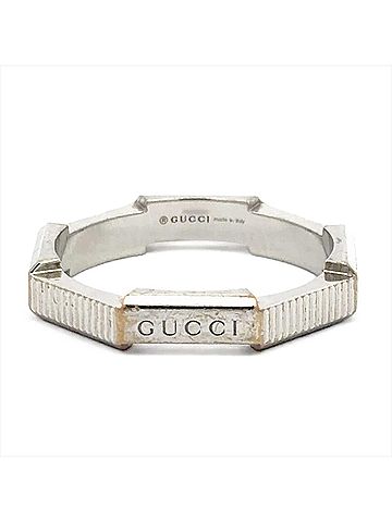 Gucci Gucci Link to Love Ring, Size #18, 18K White Gold, 5.6g, Logo, Women's. (view 2)