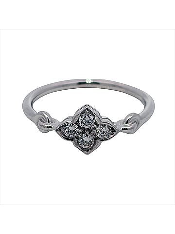 Cartier Cartier Hindu 4P Diamond Ring, Size #47, 18K White Gold, 1.8g (view 2)