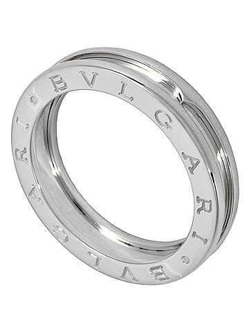 Bvlgari BVLGARI B.zero1 1-Band Ring, #60, 18KWG, 8.5g, White Gold, Women's (view 1)