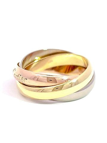 Cartier Cartier Trinity MM Ring, Size #51, 18K Yellow Gold (7.8g), Pink (18K White Gold), 3 Colors (Yellow, Pink, White), Women's. (view 2)