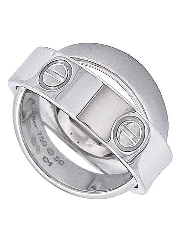 Cartier Cartier Secret Love Ring, Size #50, 18K White Gold, 10.7g, Women's Ring (view 1)