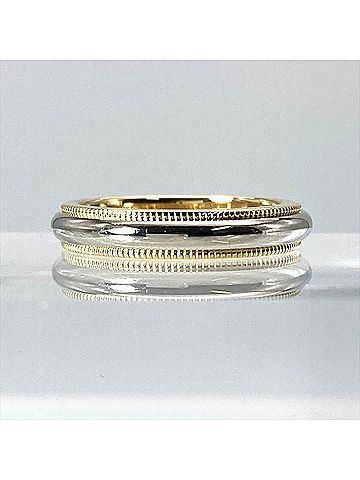 Tiffany & Co. Tiffany &amp; Co. Milgrain Ring, approximately 18K Yellow Gold (5.1g), Platinum 950 (Pt950) combination, for women. (view 2)