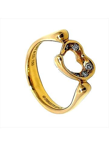 Tiffany & Co. Tiffany &amp; Co. Elsa Peretti Open Heart Ring, Diamond Approx. 18K Gold, 3.6g (view 1)