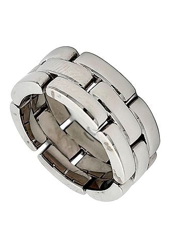 Cartier Cartier Maillon Panthère 3-Row Ring, Size #49, 18K White Gold, 11.8g, Approx. Women's (view 1)