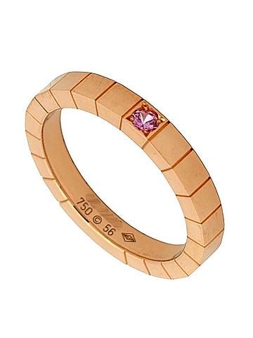 Cartier Cartier Lanieres Ring, Pink Sapphire, Size #56, 18KPG, 6.3g, Gold, Approx. 1cm, Women's (view 1)