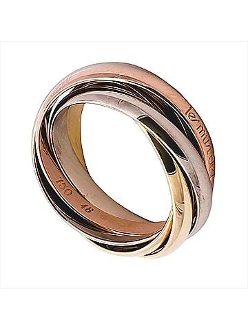 Cartier Cartier Trinity Five-Row Ring, Size #48, 18K Yellow Gold (7.5g), Pink (18K White Gold), Three-Color Gold, Women's Ring (view 1)