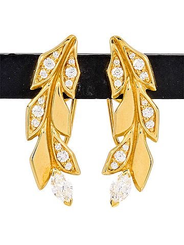 Tiffany & Co. Tiffany &amp; Co. Victoria Vine Kramer Earrings, Diamond, 18K Yellow Gold, 5.6g, Women's (view 1)