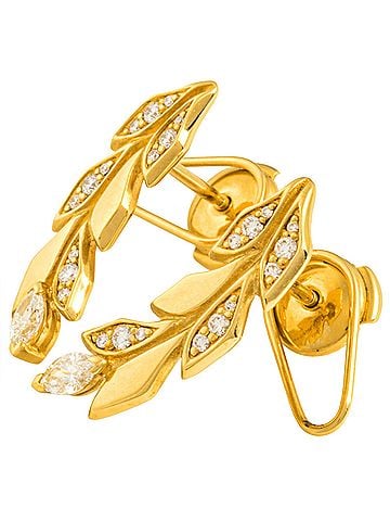 Tiffany & Co. Tiffany &amp; Co. Victoria Vine Kramer Earrings, Diamond, 18K Yellow Gold, 5.6g, Women's (view 2)