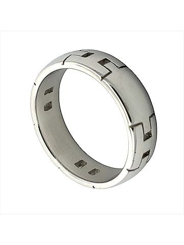 Hermès Hermes Hercules Ring, Size #52, 18K White Gold, 6.3g, Women's (view 1)