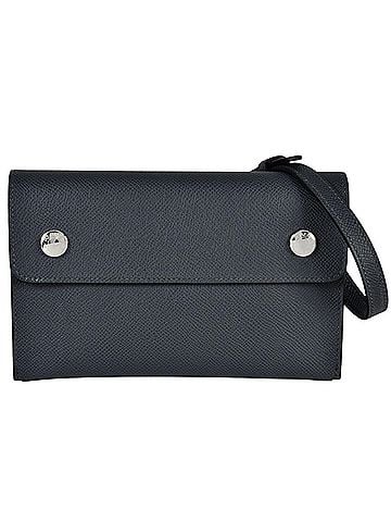 Hermès Hermes Hermès Nap to Go Shoulder Bag, Epsom Leather, Double Stamp, Dark Blue-Gray, Silver Hardware, Pochette (view 1)