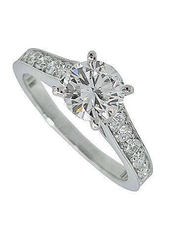 Cartier Cartier 1895 Solitaire Ring, Diamond 0.91ct, Platinum 950, 3.9g, H VS1 Clarity, Half Eternity Ring for Women (view 1)