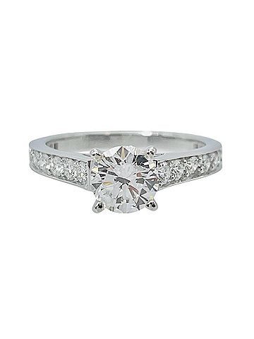 Cartier Cartier 1895 Solitaire Ring, Diamond 0.91ct, Platinum 950, 3.9g, H VS1 Clarity, Half Eternity Ring for Women (view 2)