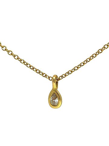 Tiffany & Co. Tiffany &amp; Co. By the Yard Necklace, 0.07ct Diamond, 18K Yellow Gold, 2.1g, Teardrop Design, Women's. (view 1)