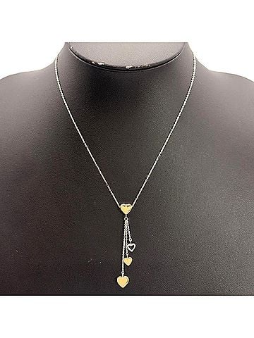 Tiffany & Co. Tiffany &amp; Co. Multi Heart Drop Necklace, 18KWG (6.4g), 18KYG (White Gold/Yellow Gold Combination), Women's. (view 2)