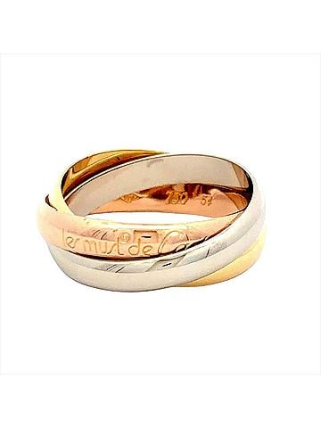 Cartier Cartier Trinity MM Ring, Size #54, 18K Yellow Gold (7.9g), Pink (18K White Gold), Three-Tone (Yellow, Pink, White), Women's. (view 2)