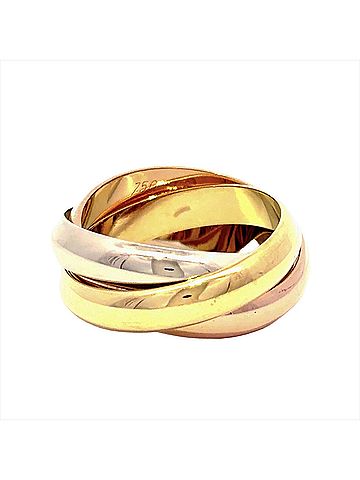 Cartier Cartier Trinity Ring, Size #51, 18K Yellow Gold (10.8g), Pink (18K White Gold), 3.8mm, Three-Color (Yellow, Pink, White), Women's. (view 2)