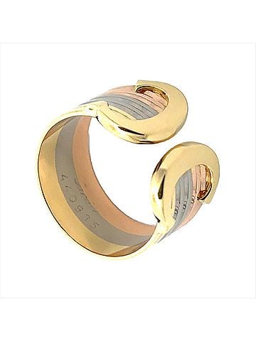 Cartier Cartier 2C LM Ring, Size #52, 18K Yellow Gold, 6.1g, Three-Color White, Pink, Women's. (view 1)