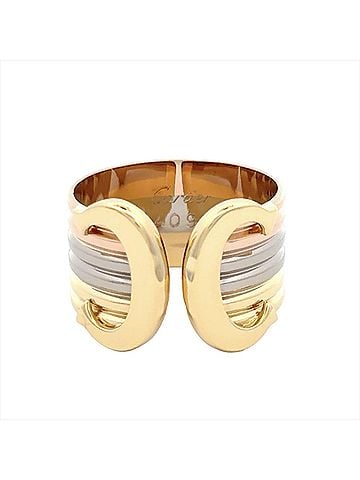 Cartier Cartier 2C LM Ring, Size #52, 18K Yellow Gold, 6.1g, Three-Color White, Pink, Women's. (view 2)