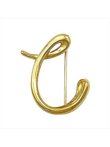 Tiffany & Co. Tiffany &amp; Co. Letter C Brooch, 18K Yellow Gold, 7.6g, Men's. (view 1)