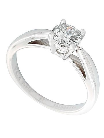 Van Cleef & Arpels Van Cleef &amp; Arpels Bonheur Solitaire Ring, Diamond 0.30ct, Platinum 950, 3.5g, E VVS1, 3EX, Women's. (view 1)