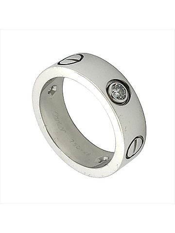 Cartier Cartier 3-Diamond Love Ring, Size #48, 18K White Gold, 7.9g. (view 1)