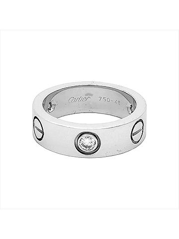 Cartier Cartier 3-Diamond Love Ring, Size #48, 18K White Gold, 7.9g. (view 2)
