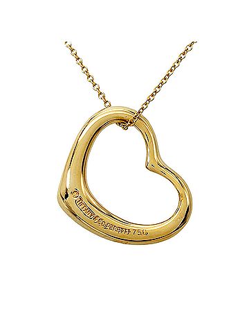 Tiffany & Co. Tiffany &amp; Co. Elsa Peretti Open Heart Necklace, 18K Yellow Gold, 6.4g, Women's. (view 2)