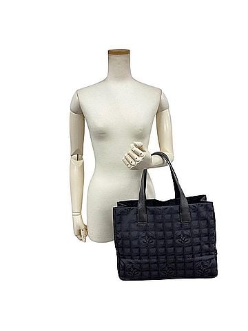 Chanel Chanel New Travel Line MM Tote Bag, Nylon, A15991, Black, Women's (view 2)