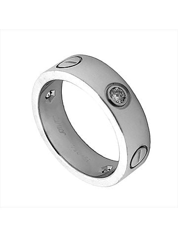 Cartier Cartier 3-Diamond Love Ring, Size #52, 18K White Gold, 8.4g. (view 1)