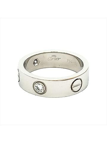 Cartier Cartier 3-Diamond Love Ring, Size #52, 18K White Gold, 8.4g. (view 2)