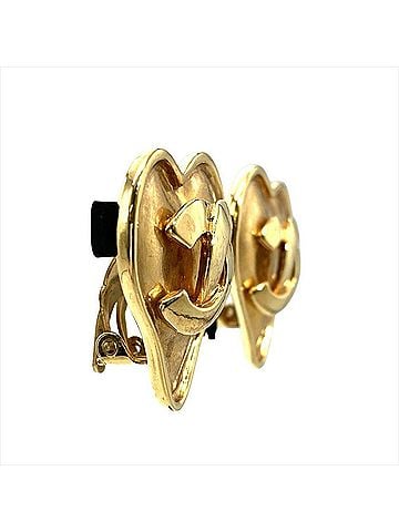 Chanel Chanel Coco Mark Heart Earrings, Gold Hardware, 95p (Women's) (view 2)