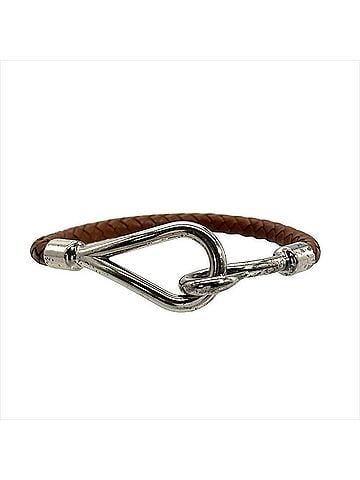 Hermès Hermes Jumbo Bracelet, Leather, Brown, Silver Hardware, Women's (view 1)