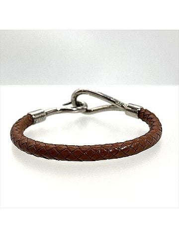 Hermès Hermes Jumbo Bracelet, Leather, Brown, Silver Hardware, Women's (view 2)