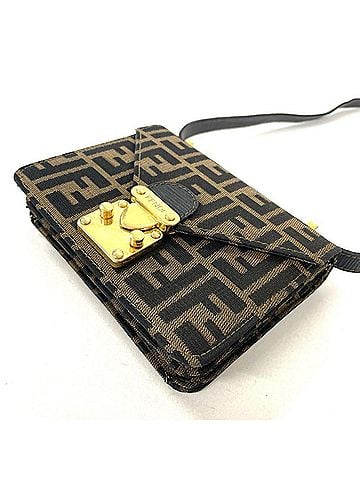 Fendi Fendi Zucca Mini Shoulder Bag, Canvas, Brown (view 2)