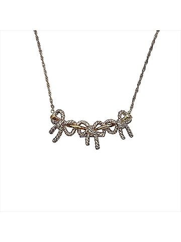 Tiffany & Co. Tiffany &amp; Co. Twist Triple Ribbon Necklace, SV925 (5.4g), 18K Silver and Gold Combination (view 1)