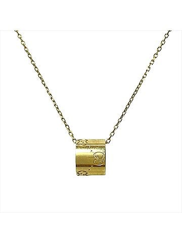 Gucci Gucci GG Logo Icon Ring Necklace, 18K Yellow Gold, 7.7g, Women's (view 1)