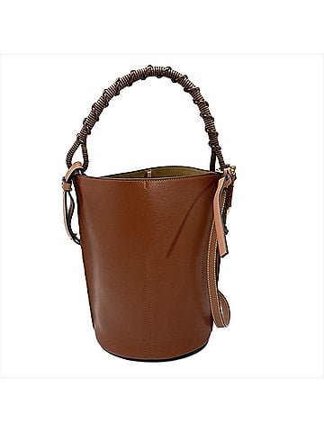 Loewe Loewe Gate Bucket Shoulder Bag, Calfskin, 329.56.Z85, Brown, Gold Hardware, Women's (view 2)