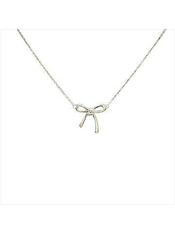 Tiffany & Co. Tiffany &amp; Co. Bow Ribbon Motif Necklace, SV925, 2.1g, Silver, Women's. (view 1)