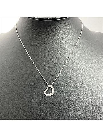 Tiffany & Co. Tiffany &amp; Co. Open Heart Necklace, Sterling Silver, 2.3g, Women's. (view 2)