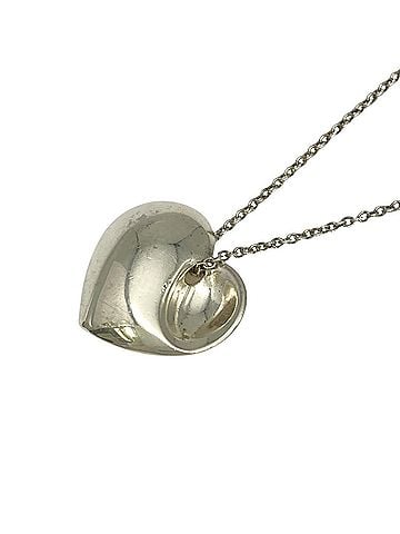 Tiffany & Co. Tiffany &amp; Co. Fold Heart Necklace, SV925, 5.3g, Silver, Women's. (view 2)