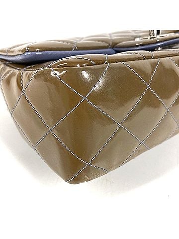 Chanel CHANEL Mini Matelassé CC Coco Mark Logo Quilted Bag, Crossbody Flap Chain Pouch, Shoulder Patent Leather, Men's &amp; Women's, Khaki (view 2)