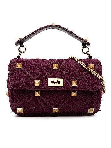 Valentino Large Knit Roman Stud Satchel (view 1)