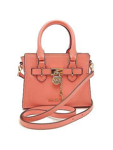 Michael Kors Michael Kors Hamilton XS Satchel Crossbody Handbag, Pink Leather, 35H3GHMC0L, Outlet, Women's, Item No. 253910 (view 2)