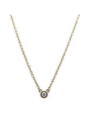 Tiffany & Co. TIFFANY&amp;Co. Tiffany &amp; Co. By the Yard Necklace, 1P Diamond, Elsa Peretti Design, 18K Pink Gold, Women's, 295724 (view 1)